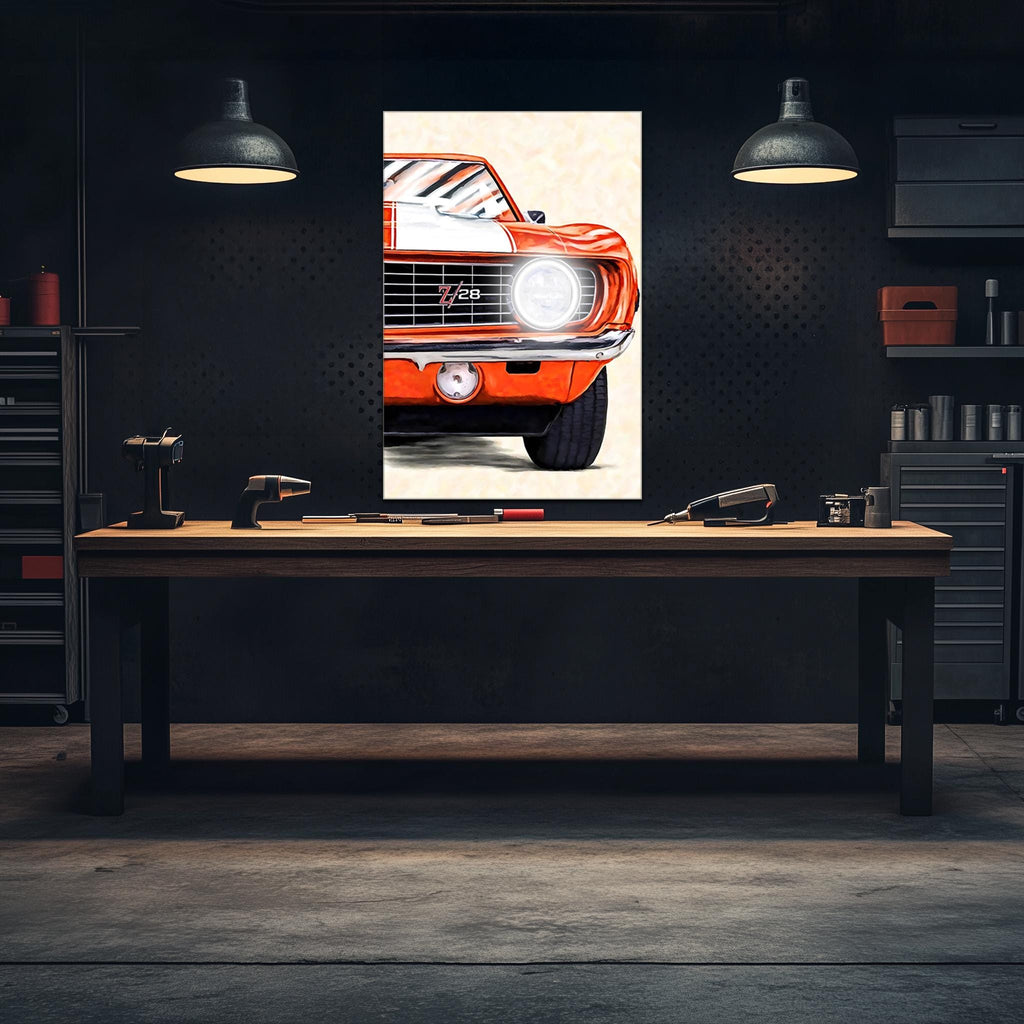 Muscle Car Neon Wall Art - UV Printed LED Plexiglass Sign for Garage, Man Cave & Classic Car Fans - Adjustable Light and Free Shipping