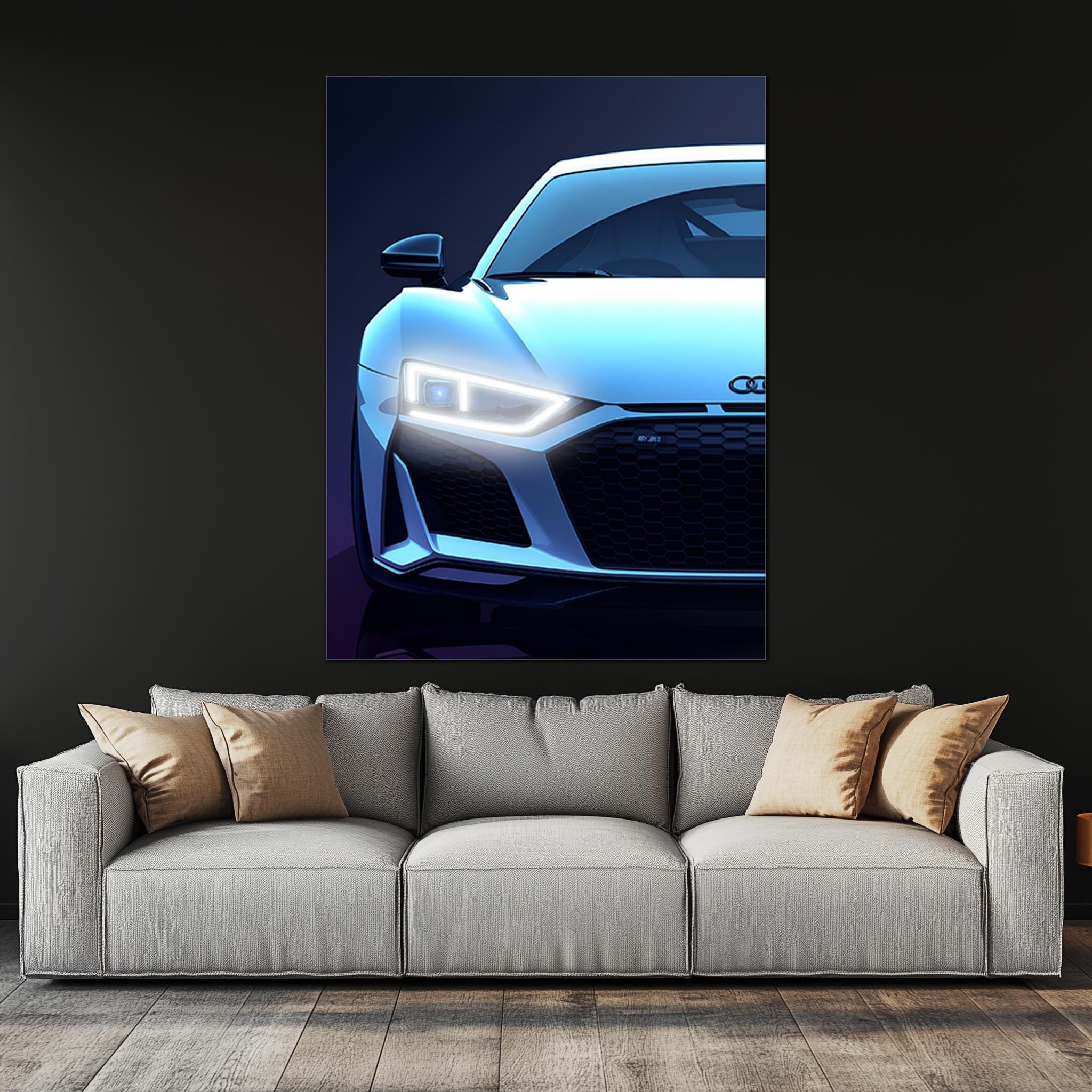 Luxury Sports Car Front View Wall Art – LED Garage Decor – Supercar Enthusiast Gift – Man Cave Automotive Sign – Free Shipping & Returns