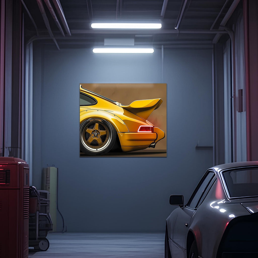 Classic Car Neon Wall Art - UV Printed LED Plexiglass Sign for Garage, Man Cave & Retro Car Fans - Adjustable Light and Free Shipping