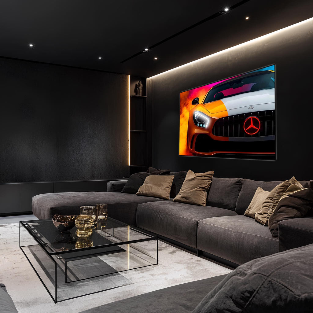 Mercedes AMG Neon Sign: UV Printed LED Wall Art, Car Garage Decor