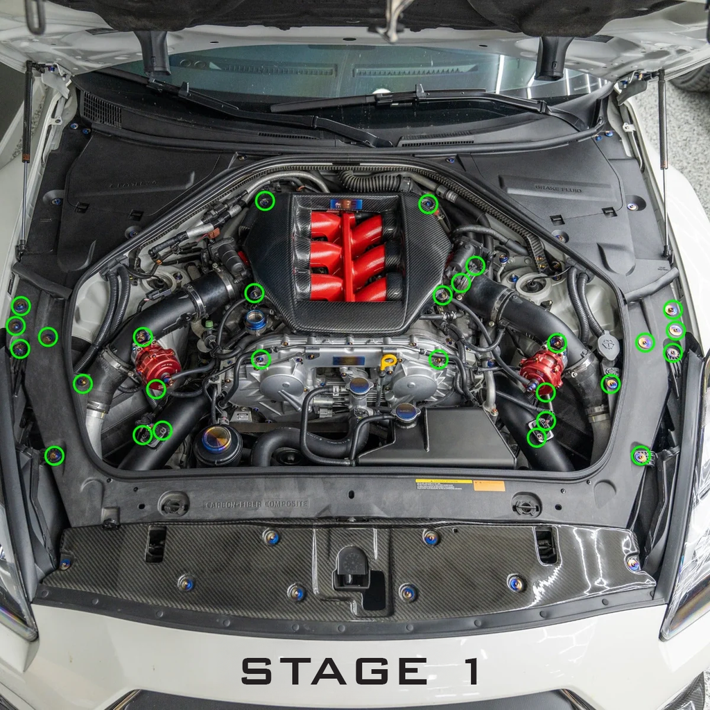 JDC Titanium Engine Bay Dress-Up Hardware Kit | 2007-2025 R35 Nissan GT-R