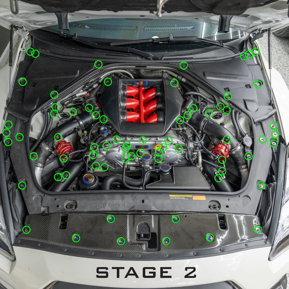 JDC Titanium Engine Bay Dress-Up Hardware Kit | 2007-2025 R35 Nissan GT-R